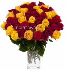60 Red and Yellow Roses