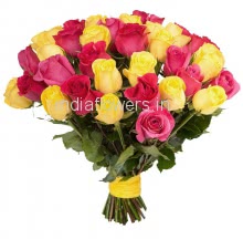 30 Pink and Yellow Roses